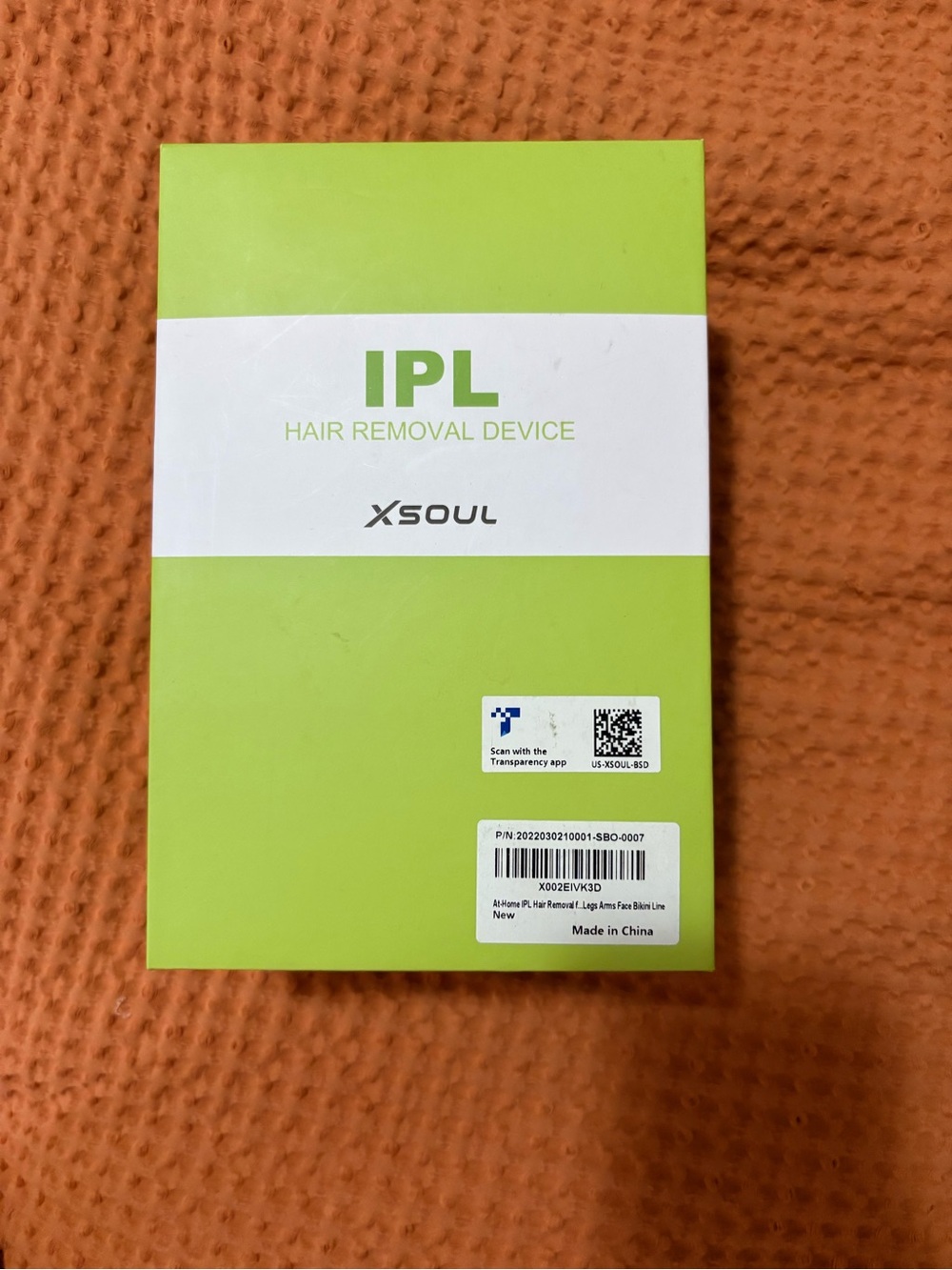 XSoul IPL Hair Removal Device - Lime Green & White Box